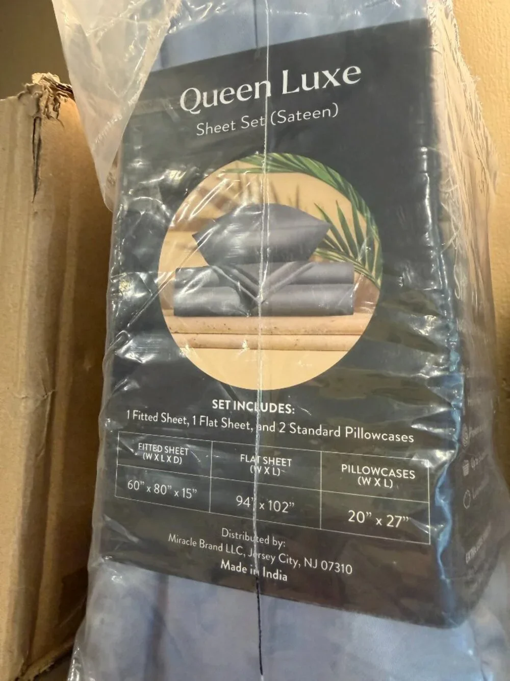 MIRACLE MADE {NWT} Extra Luxe Soft Cooling Sheet Set | Queen Size | Slate Blue